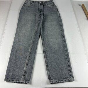 Zara Jeans Women's 26x26* High Rise Mom Straight Crop Grey Faded Denim Tag 4